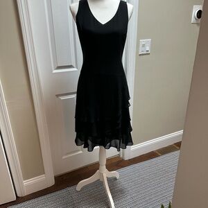 LOFT Black High Low Sleeveless Dress